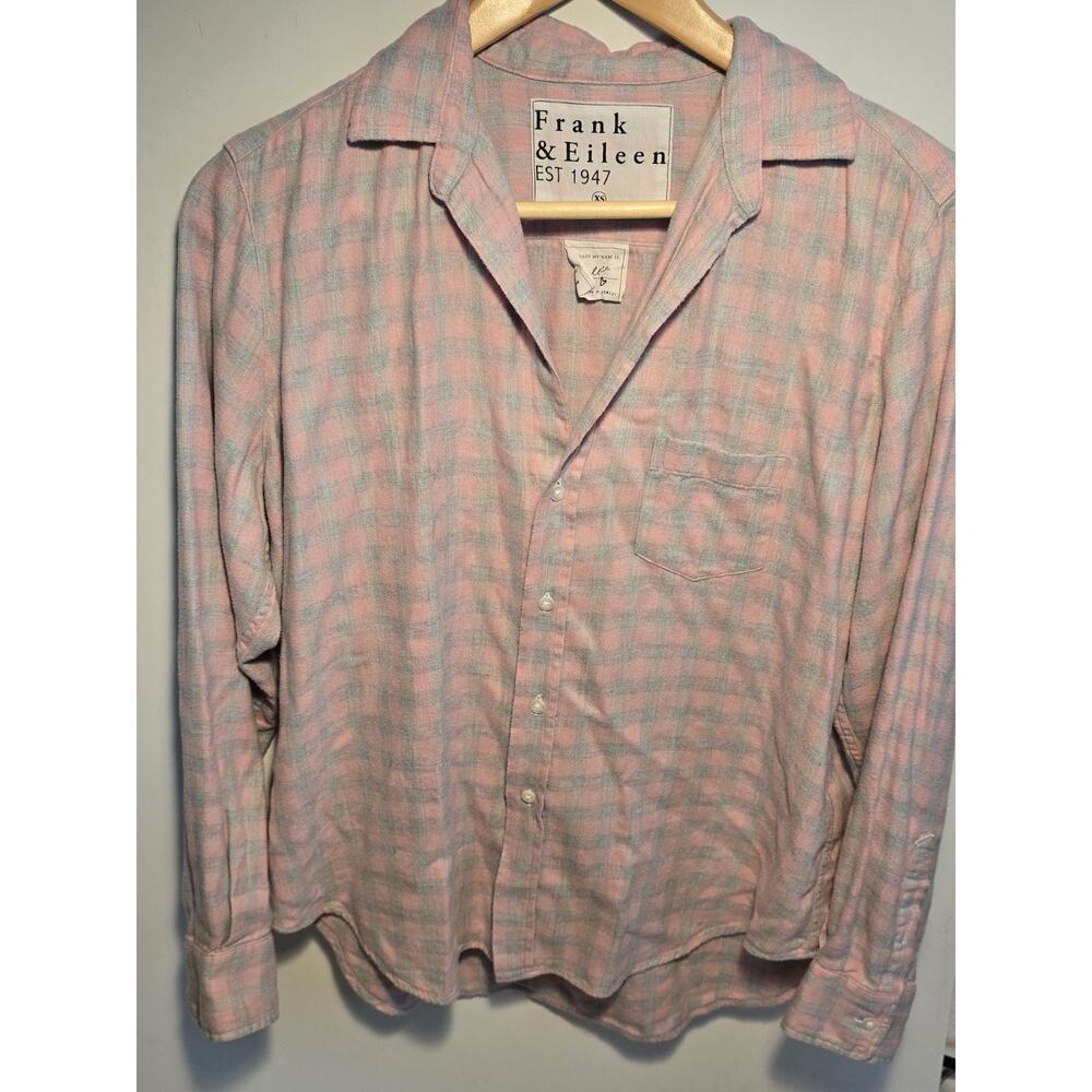 Frank & Eileen Pink Plaid Gingham XS Button Down Shirt Women’s Cotton /Tencel